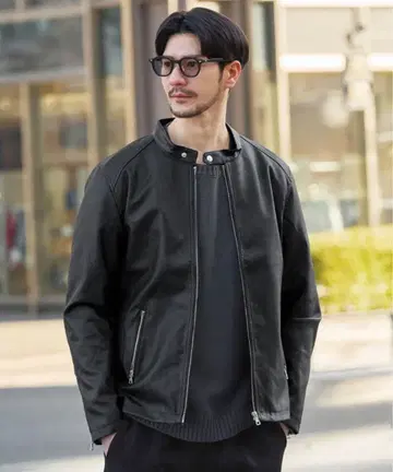 NEVER Acquiesce 블랙 가죽 싱글 라이더 자켓