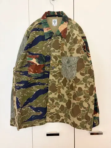 South2 West8 카모 패턴 밀리터리 자켓 S 사이즈