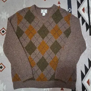 JoS. A. Bank V넥 니트 브라운 아가일 L 사이즈