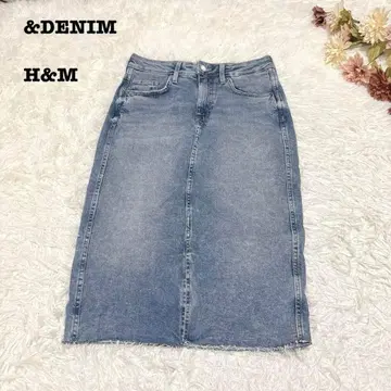 s.1233 [ 에이치앤엠 ] 무릎 아래 데님 타이트 스커트 컷오프