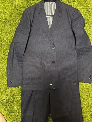 BLUE BLUE 그레이 데님 테일러드 자켓/팬츠 셋업