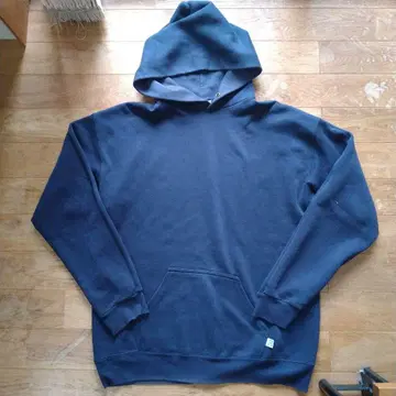 90s usa제 디스커스 무지 네이비 후드 맨투맨 L