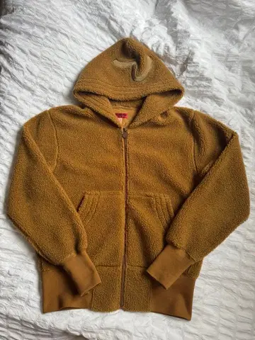 EVISU 브라운 보아 후드티 구제 의류 vintage 90s