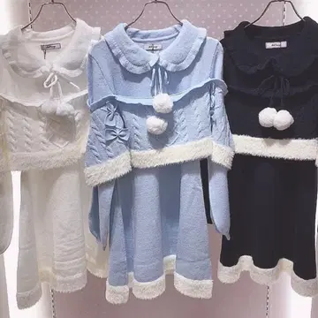 ank rouge 어레인지 니트 원피스 블루