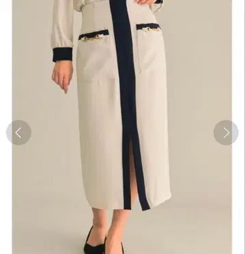 TONAL 더블 크로스 비트 포켓 타이트 스커트 (베이지)