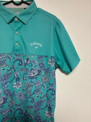 새상품급 캘러웨이 피케 셔츠 골프웨어 보타니컬 라이트 블루 L