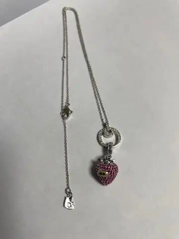 딸기 모티브 실버 목걸이 약 45cm