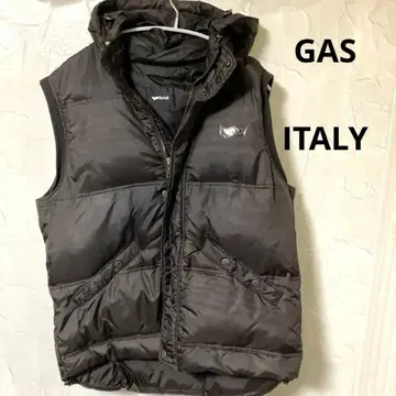 GAS 이탈리아 후드 부착 브라운 다운 베스트 XL