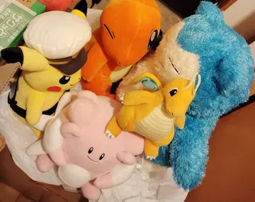 포켓몬 파이리 피카츄 망나뇽 잠만보 해피너스 봉제 인형 세트