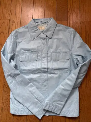 라이트 블루 천연 가죽 자켓 소가죽 스카이블루 11~13호 상당