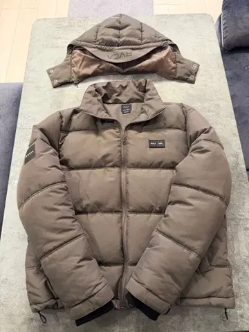 RVCA 루카 다운 자켓 카키 후드 부착 남성용