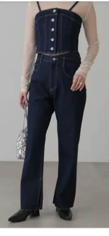 FREE'S MART 뷔스티에 데님 셋업