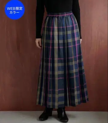 어반 리서치 서니 라벨 체크 플리츠 이지 스커트 38