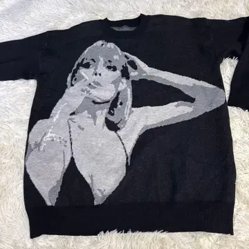 미사용 택 포함 ninety-nine 니트 스웨터 블랙 그레이 L 사이즈