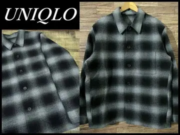 G2 시착 XL 유니클로 옴브레 체크 더블 페이스 셔츠 자켓