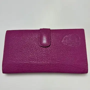 핑크 가죽 장지갑 엠보싱 로고