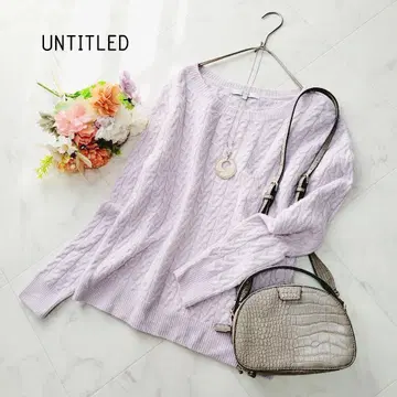 UNTITLED*라이트 핑크 퍼플*울 캐시미어 혼방 니트 풀오버