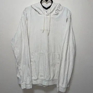 자라 남성용 화이트 코듀로이 후드티 XL 루즈핏 캐주얼