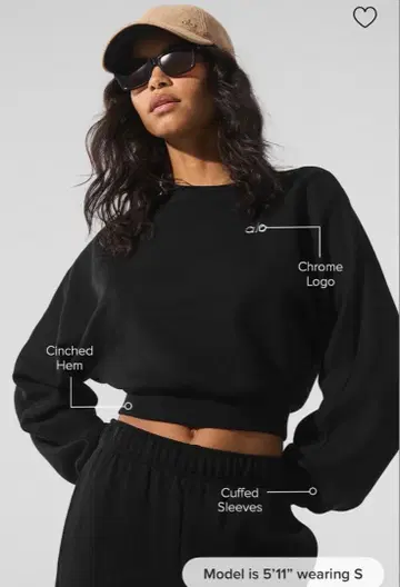 alo 블랙 맨투맨 XS