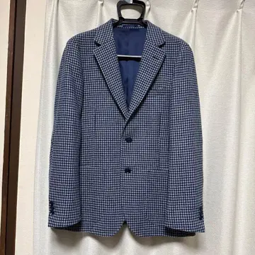 BEAMS HEART 네이비 체크 자켓 L