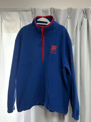 FILA 하프 지퍼 플리스 자켓 L 파랑