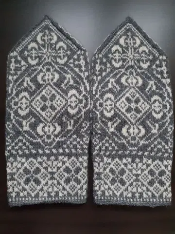 벙어리장갑 손뜨개질 북유럽 무늬