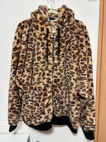 마크곤잘레스 별주 오버 사이즈 보아 지퍼 후드티 레오파드 올 패턴 자켓