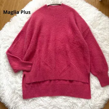 새상품급 마리아플러스 폭스 캐시미어 샤기 풀오버 니트 핑크