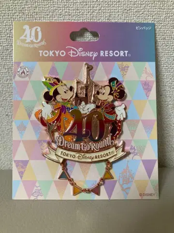 [ 미사용 새상품 ] 도쿄 디즈니 리조트 40주년 핀 배지