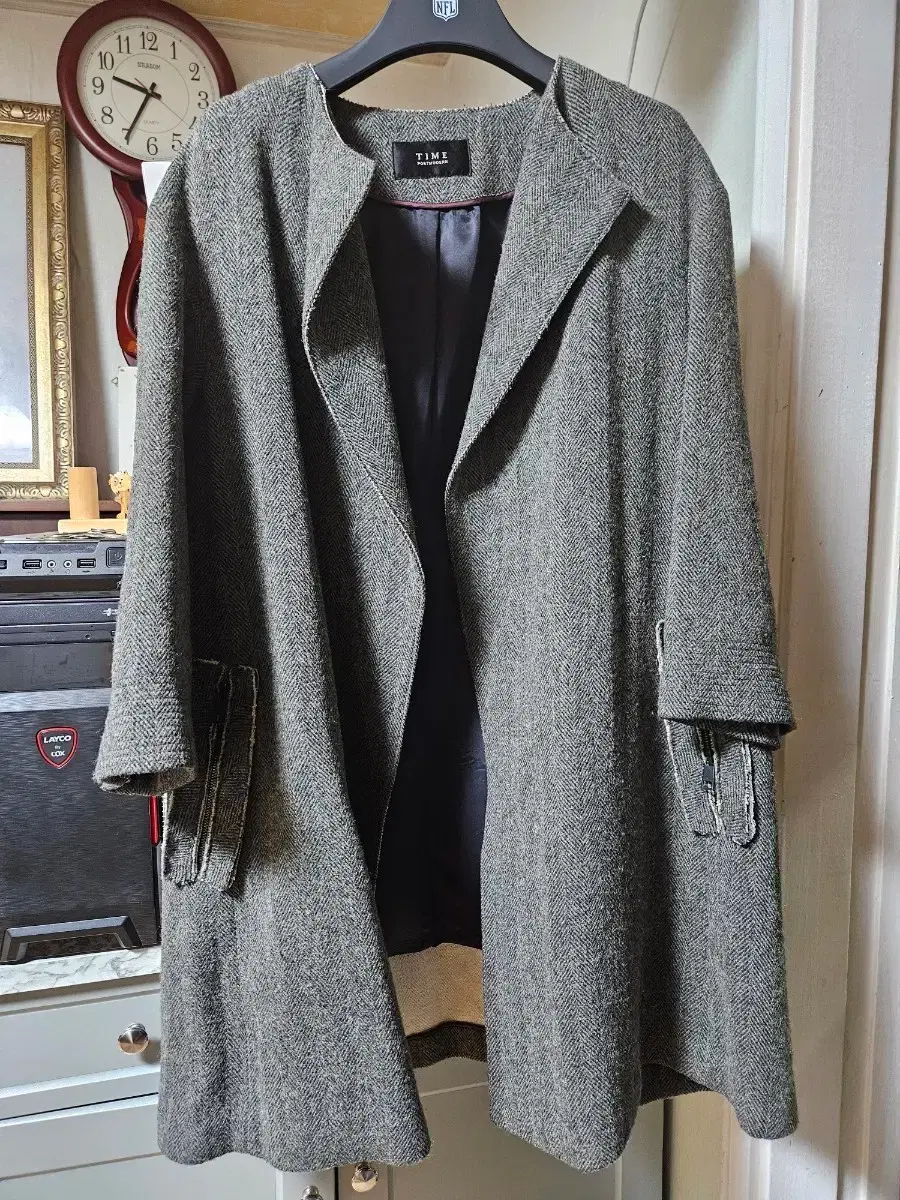 TIME Herringbone Long Coat