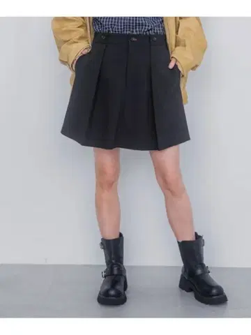 JEANASIS 지나시스 린넨 라이크 스티치 치마바지