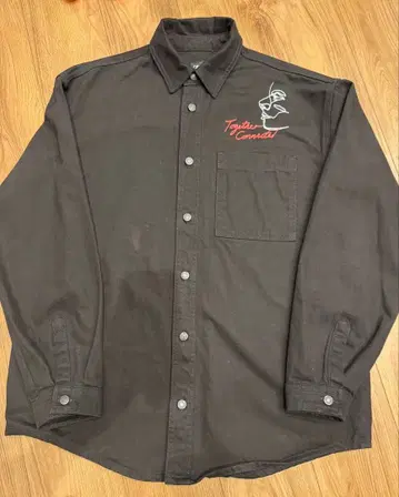 ZARA 블랙 워크 셔츠 디자인 셔츠 M