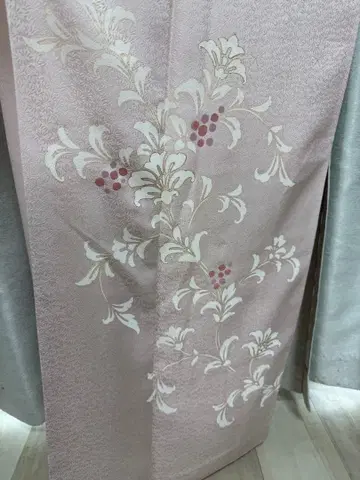 파우더 핑크 당초문 호몬기 당초문 직조 니시진 후쿠로 오비