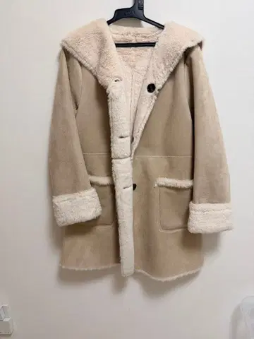 [ 새상품급 ] 리버서블 코트 베이지/카멜 후드 부착