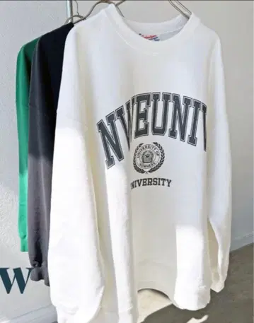 스픽 앤 스팬 23AW 칼리지 맨투맨 화이트 오버 사이즈