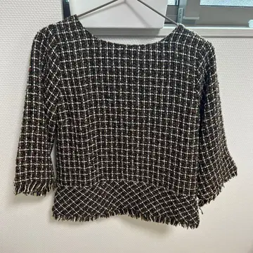 노카라 체크 무늬 자켓