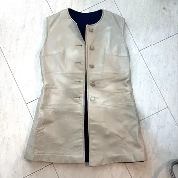 리얼 가죽 롱 베스트