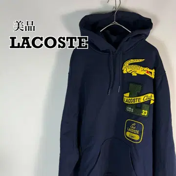 새상품급 LACOSTE 후드티 헤리티지 와펜 네이비