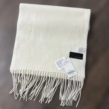 [ 새상품 미사용 ] 레이지 수잔 캐시미어 100% 스톨 머플러 화이트