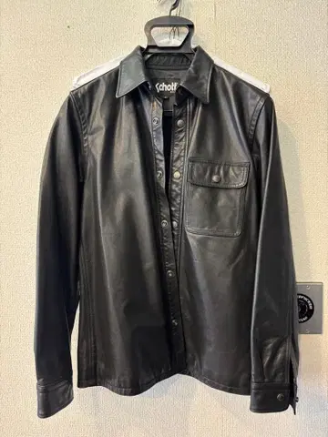 Schott 블랙 가죽 셔츠 S 미착용