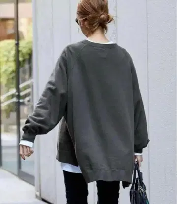 택 포함 새상품 FRAMeWORK 프레임워크 래글런 판초 맨투맨 블랙 D