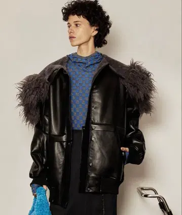 MAISON SPECIAL 퍼 달린 가죽 자켓