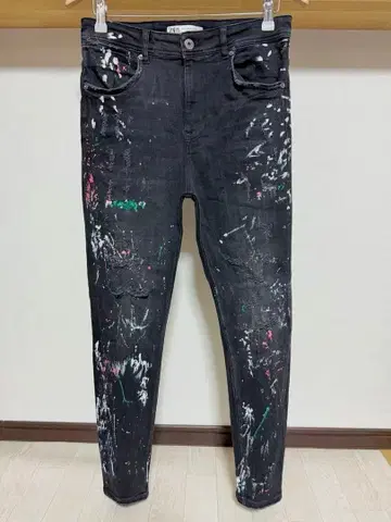 페인트 ZARA MAN 데미지 스트레치 스키니 데님 청바지