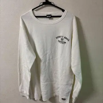 SCHOTT BROS. 화이트 긴팔 티셔츠