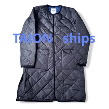 미사용 ships 별주 TAION 블랙 다운 퀼팅 코트 롱