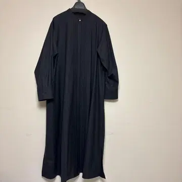 다크 그레이 긴팔 셔츠 원피스