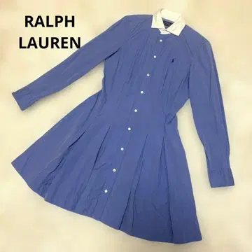 폴로 랄프로렌 블루 긴팔 카라 부착 원피스 M~L 상당