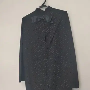 키미시마 블랙 도트 무늬 리본 포함 새상품급 고급 원피스 클리닝 완료