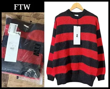 새상품 22AW FTW 보더 양모 혼방 모헤어 니트 스웨터 빨검