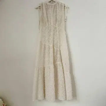 프레이 아이디 프린지 자카드 티어드 원피스 화이트 0사이즈